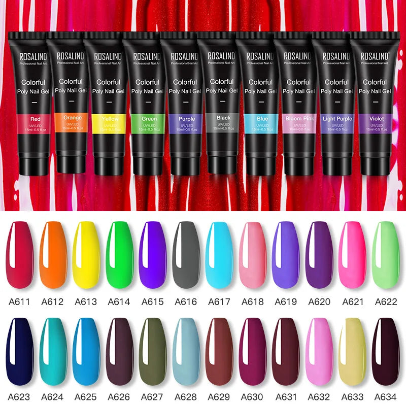 15 ml Poly Nagelgel härdad med UV/LED-lampa