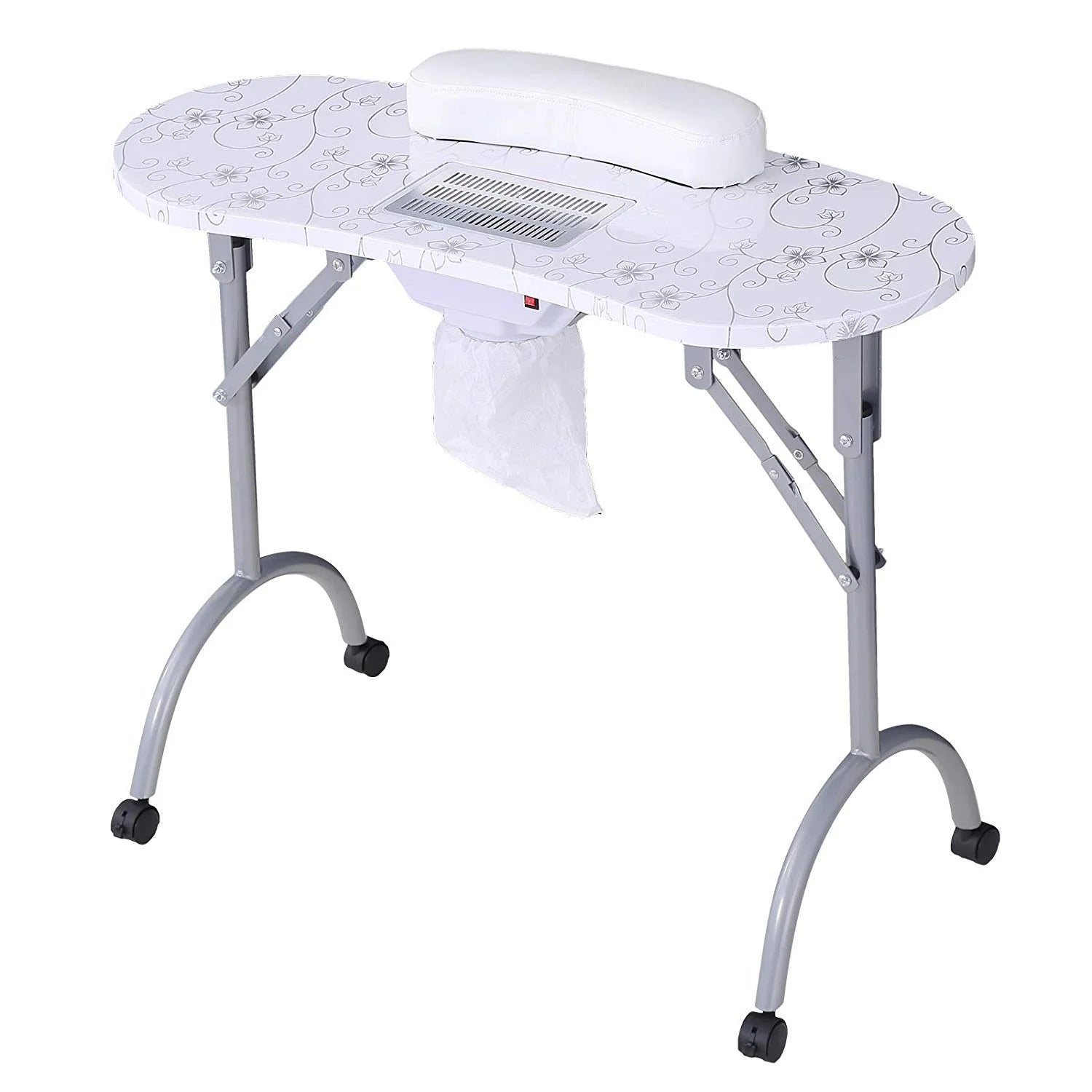 Hopfällbart manikyrbord med suggfunktion (white)