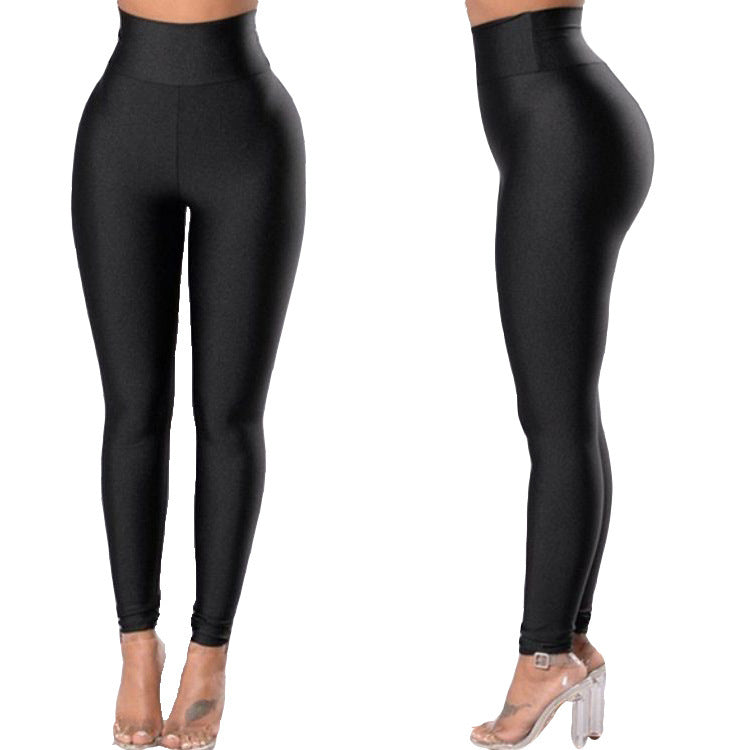 Hög midja hög elastisk fritid sport yoga löparleggings kvinnor