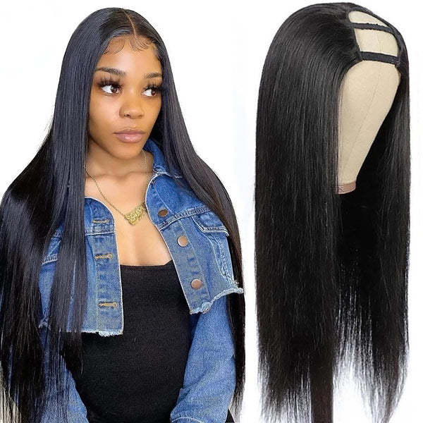 U part Wig straight Human Hair U 10"-28"