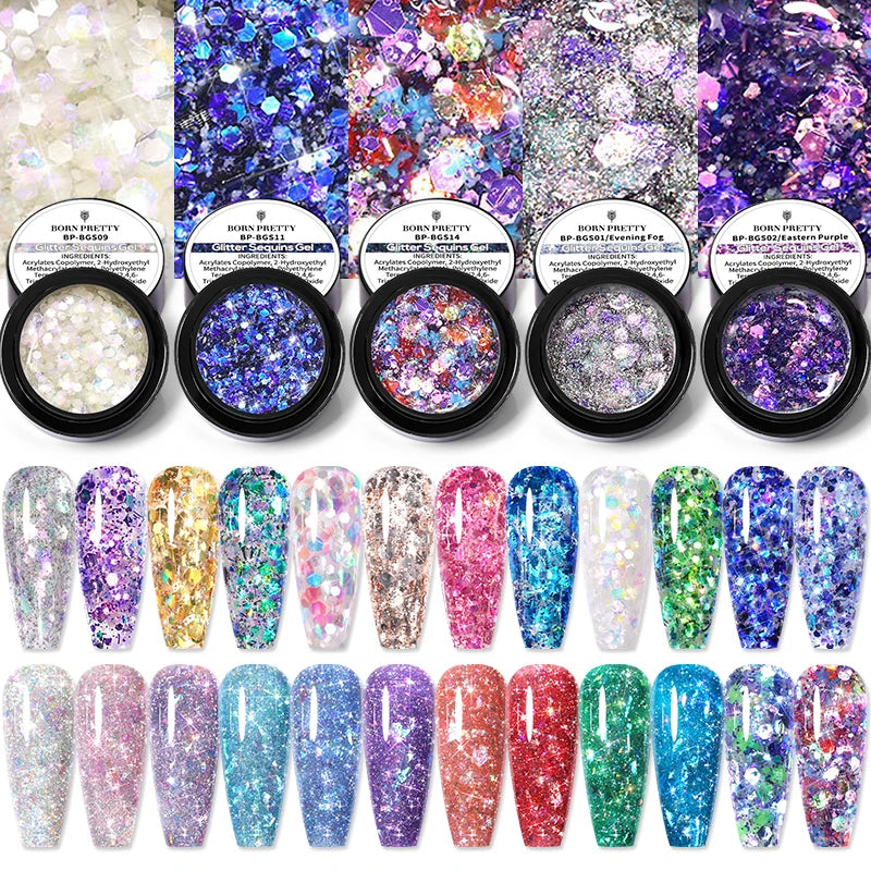  Glitter Sequins Gel 5ml 