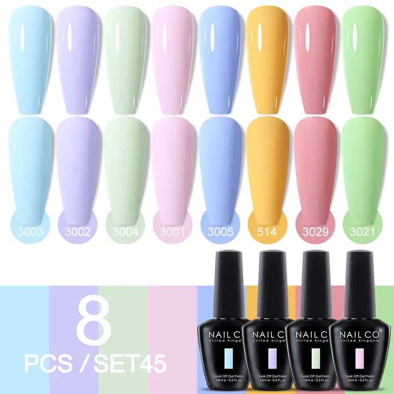 8st/Set 15ml LED UV Gellack Soak Off