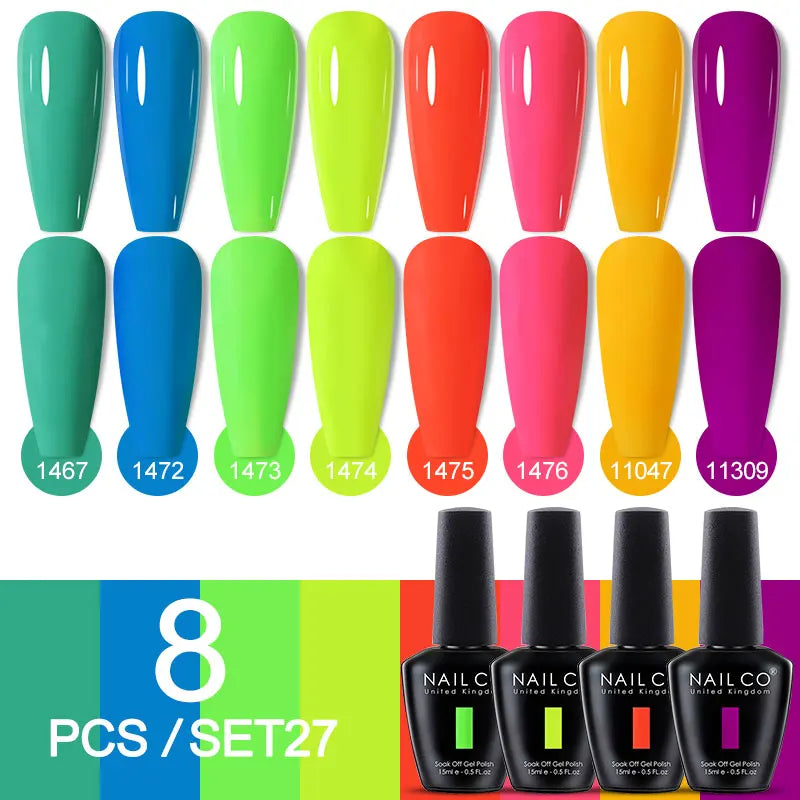 8st/Set 15ml LED UV Gellack Soak Off