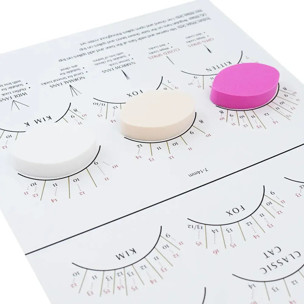 Beginner Lash Map Chart Lashes Pratice Chart 