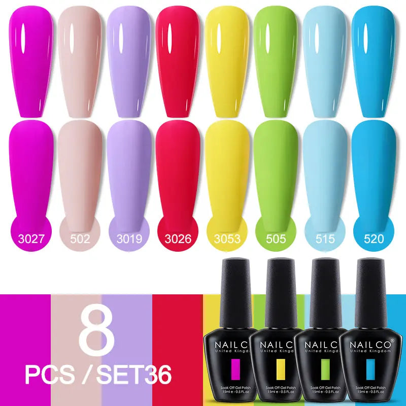 8st/Set 15ml LED UV Gellack Soak Off