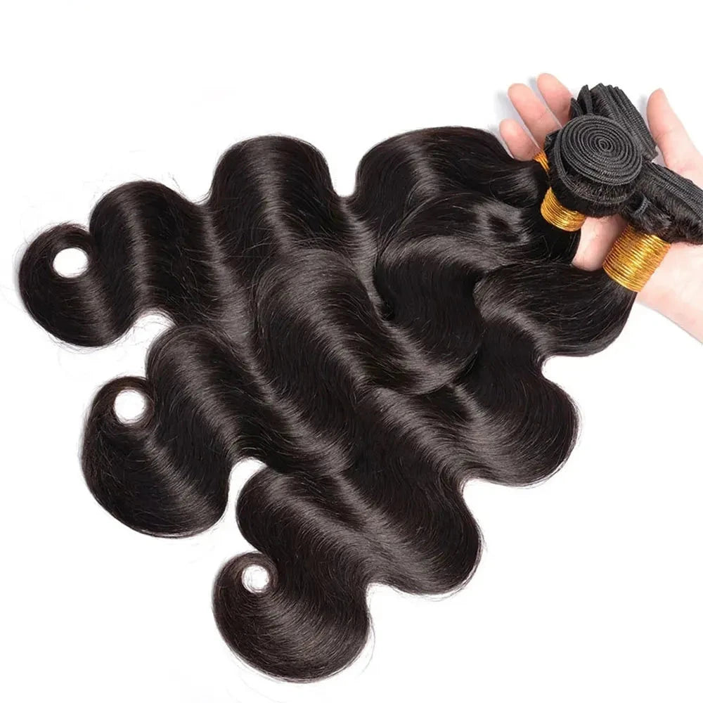 Brazilian Body Wave Människohårbuntar Naturlig Hårträns