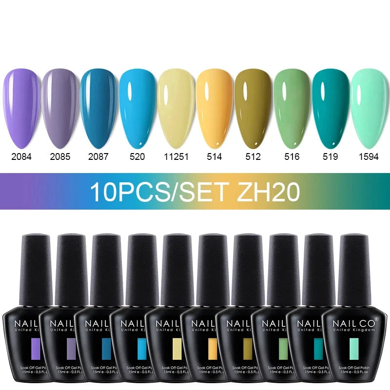 10st/Set 15ml LED UV Gellack Soak Off