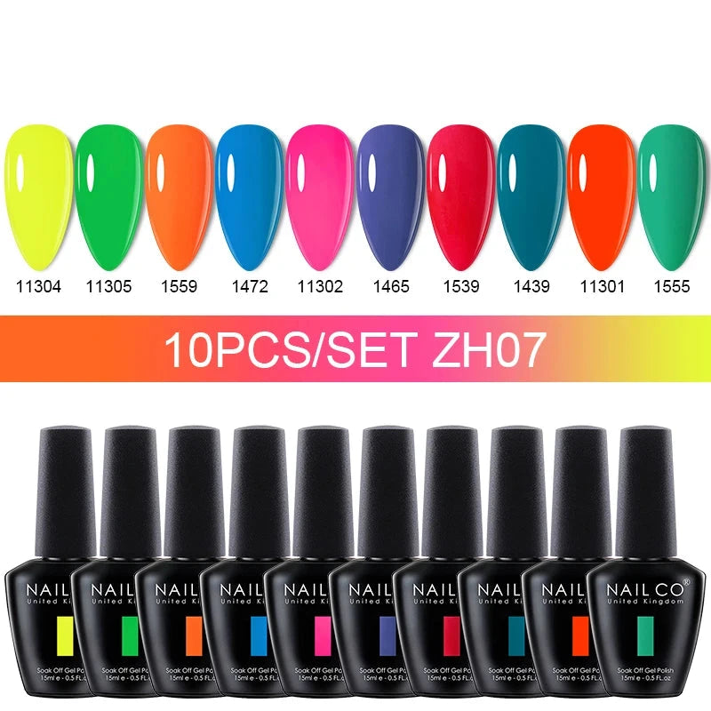 10st/Set 15ml LED UV Gellack Soak Off