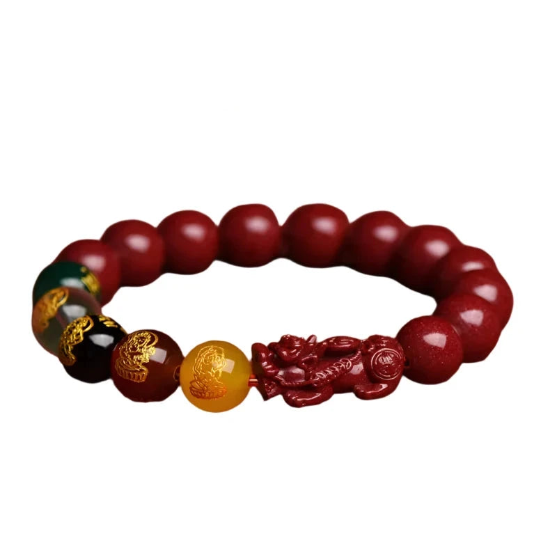 Cinnabar Pixiu Bracelet Vintage Design Beads