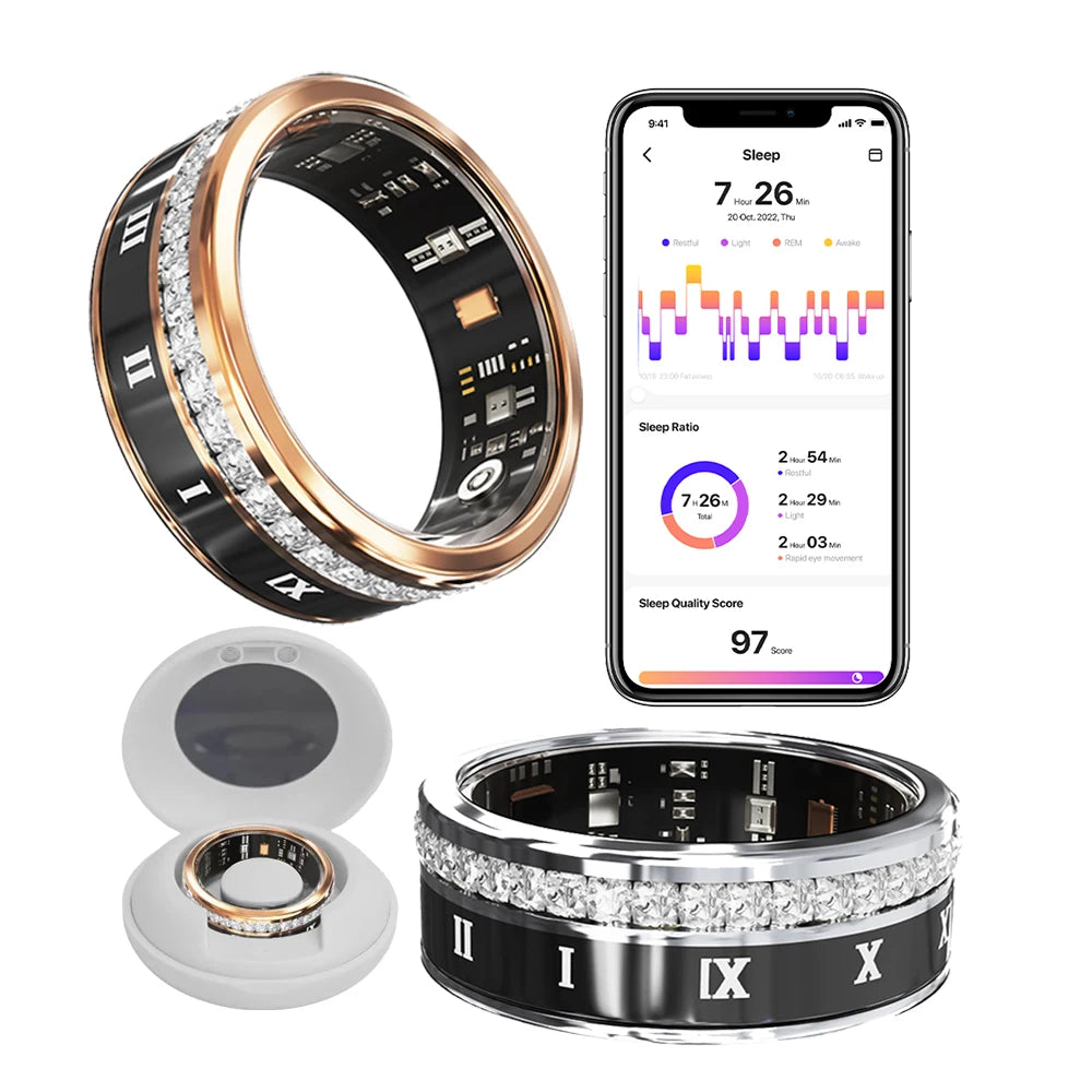 Smart ring Heart rate fitness tracker health blood oxygen sport sleeping monitor
