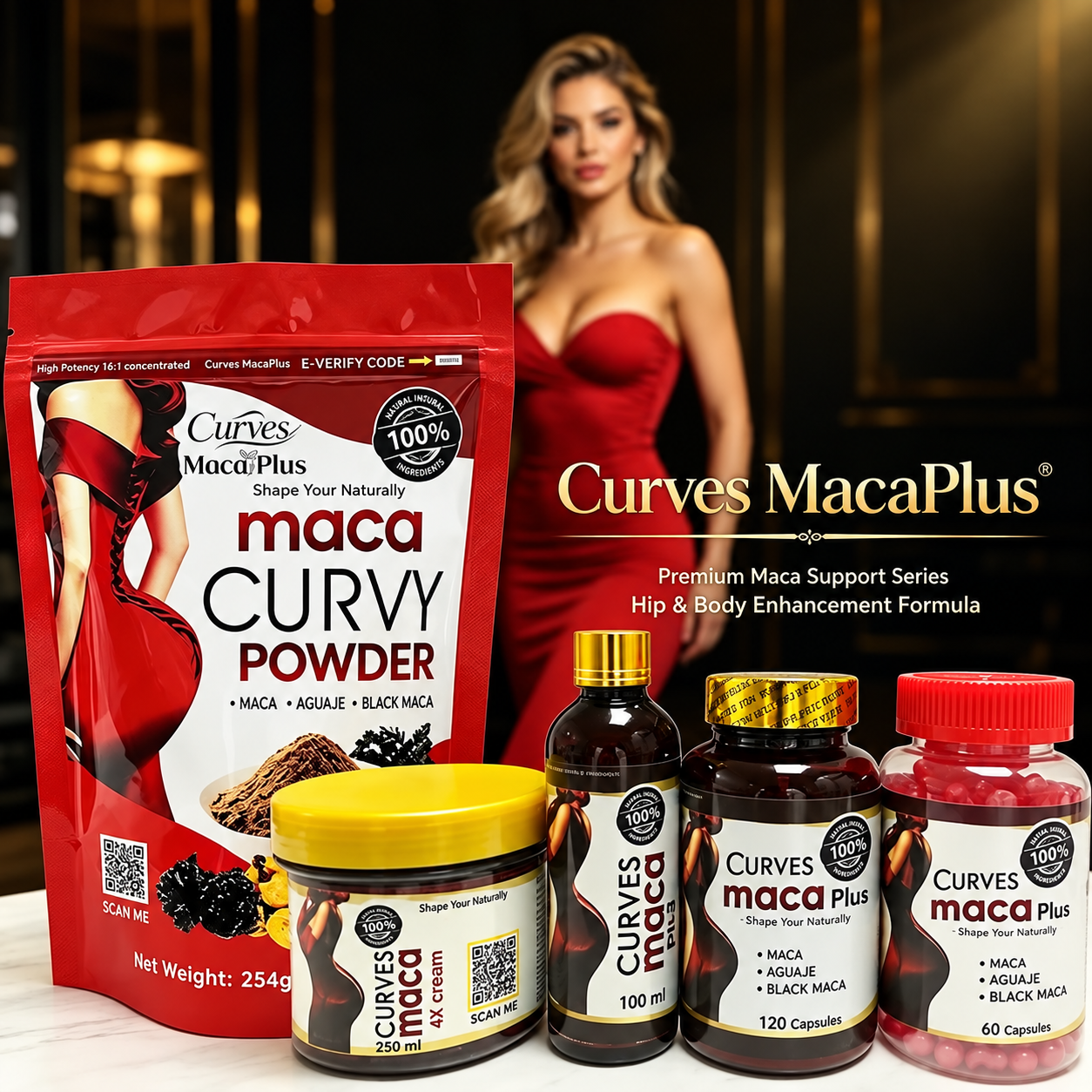 Maca Range Butt Enlargement Set for Adult Natural Supplements 100% Pure Capsules